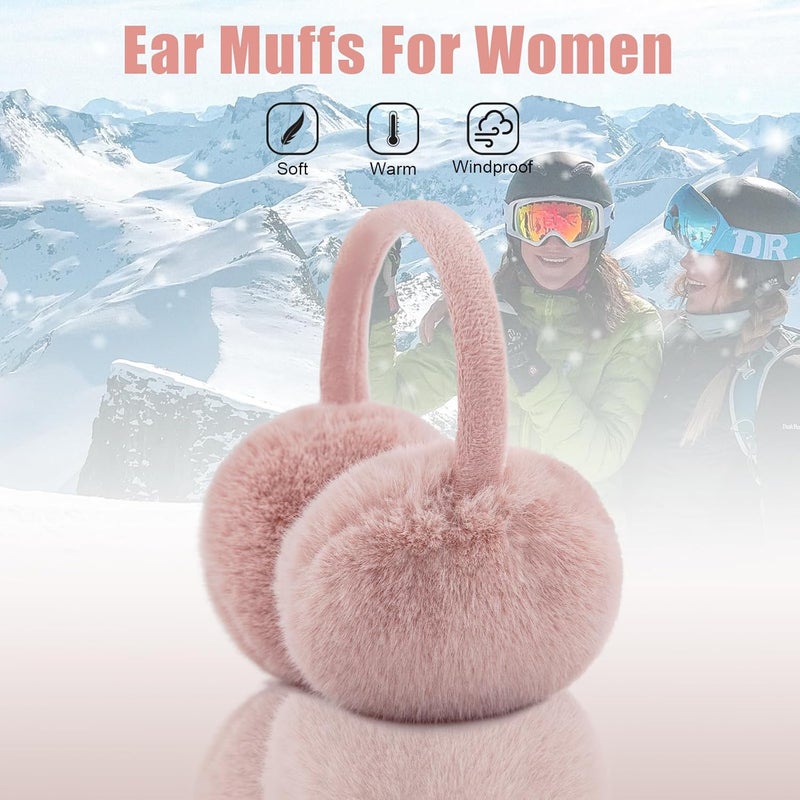 YATANAM Ear Muffs for Women Faux Fur Winter Girls Earmuffs Fluffy Adjustable Ear Warmers Cute Ear Covers - Image 4